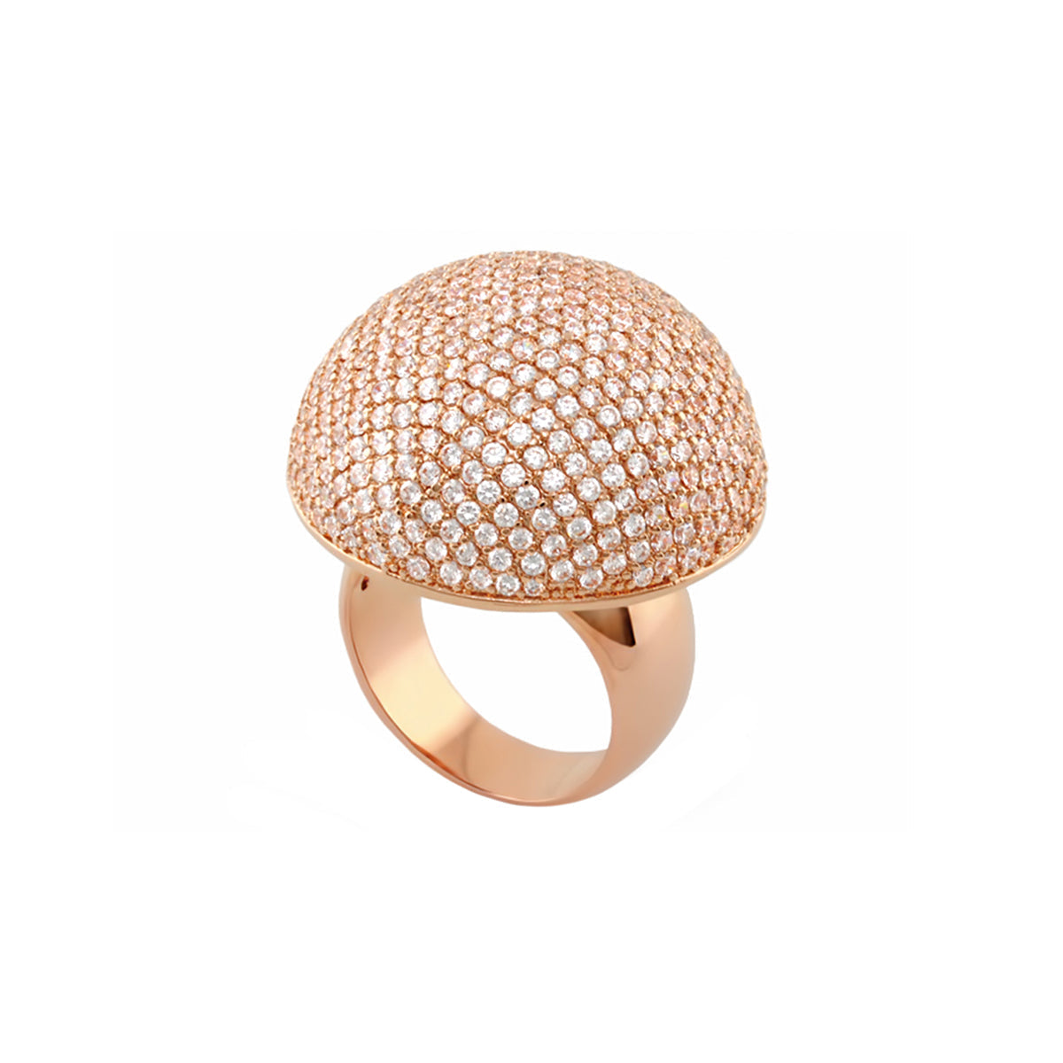 Shimmer & Glimmer Cocktail Ring Lauren G Adams rose gold dome with pave diamonds on Tampa Home & Garden Store