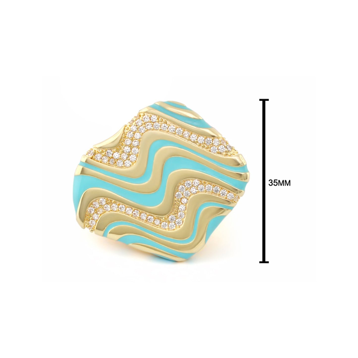 Moon Dust cocktail ring by Lauren G Adams with turquoise and gold enamel and pavé diamonds on Tampa Home & Garden Store