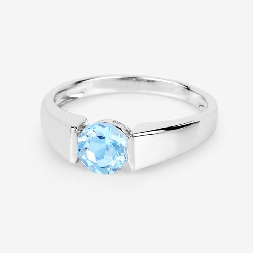 Ring in sterling silver with 1.05 carat round blue topaz, Bids.com on Tampa Home & Garden Store