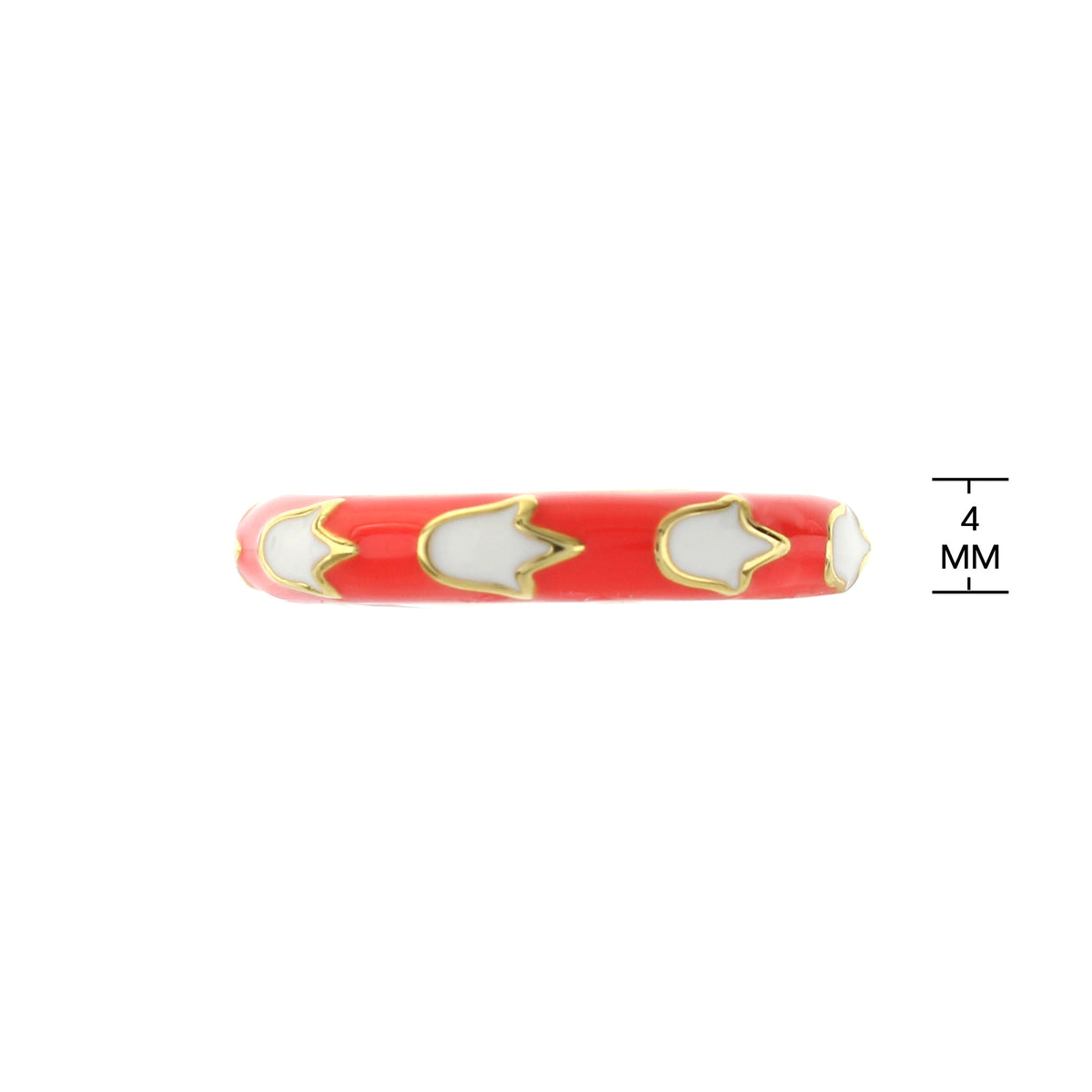 Petit Gateau Stackable Ring by Lauren G Adams in red enamel with gold heart accents on Tampa Home & Garden Store