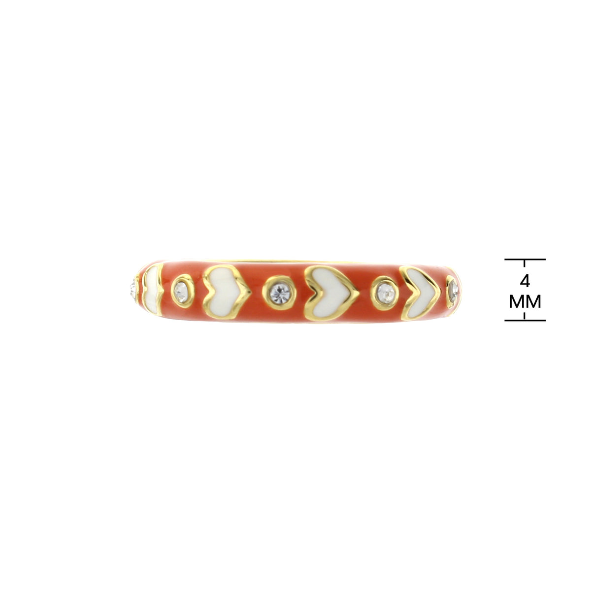 Petit Gateau Stackable Ring Orange Hearts by Lauren G Adams orange enamel with heart accents on Tampa Home & Garden Store