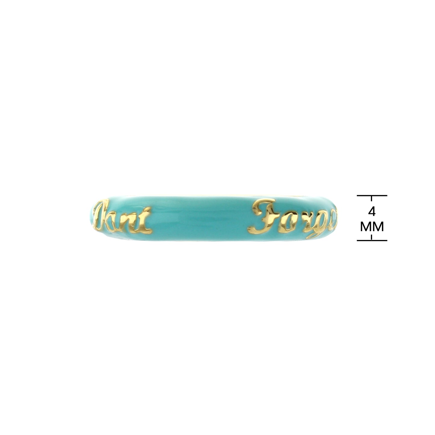 Petit Gateau Stackable Ring turquoise script by Lauren G Adams enamel band with gold script on Tampa Home & Garden Store