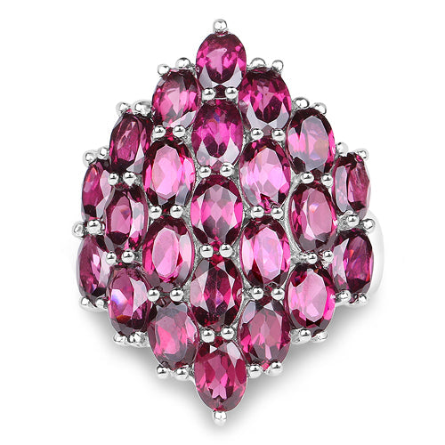 11.50 carat genuine rhodolite sterling silver ring with pink gemstone cluster by Bids.com on Tampa Home & Garden Store
