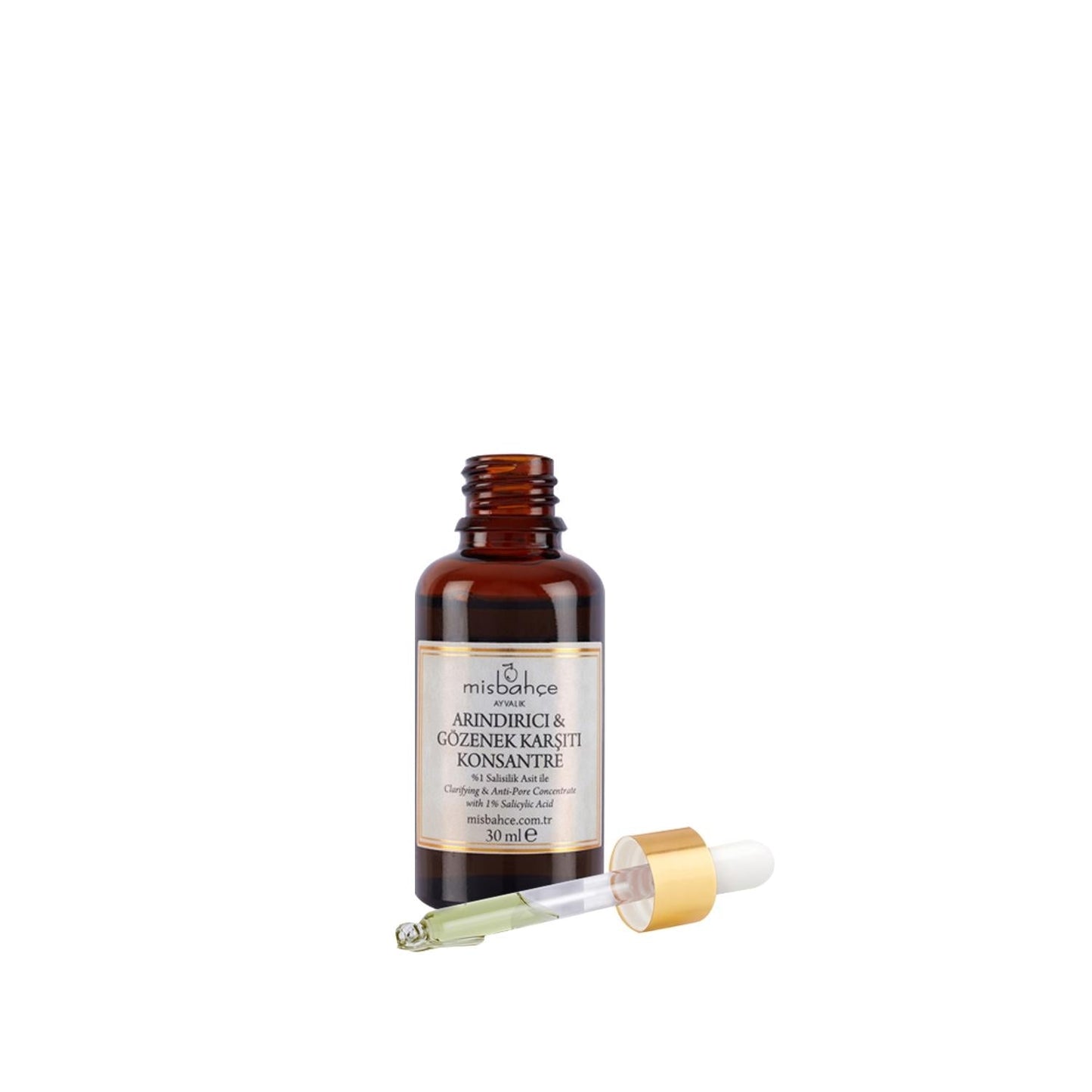 Face serum Misbahçe bottle, brown glass with dropper, 30 ml on Tampa Home & Garden Store