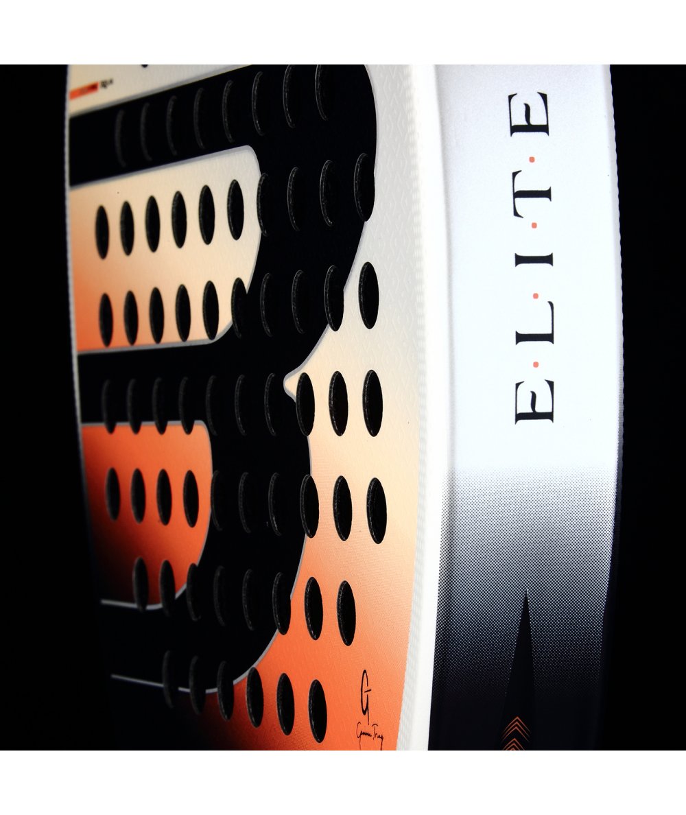 Bullpadel Padel Racket Elite W 26 close-up of black orange gradient face with perforations on Tampa Home & Garden Store