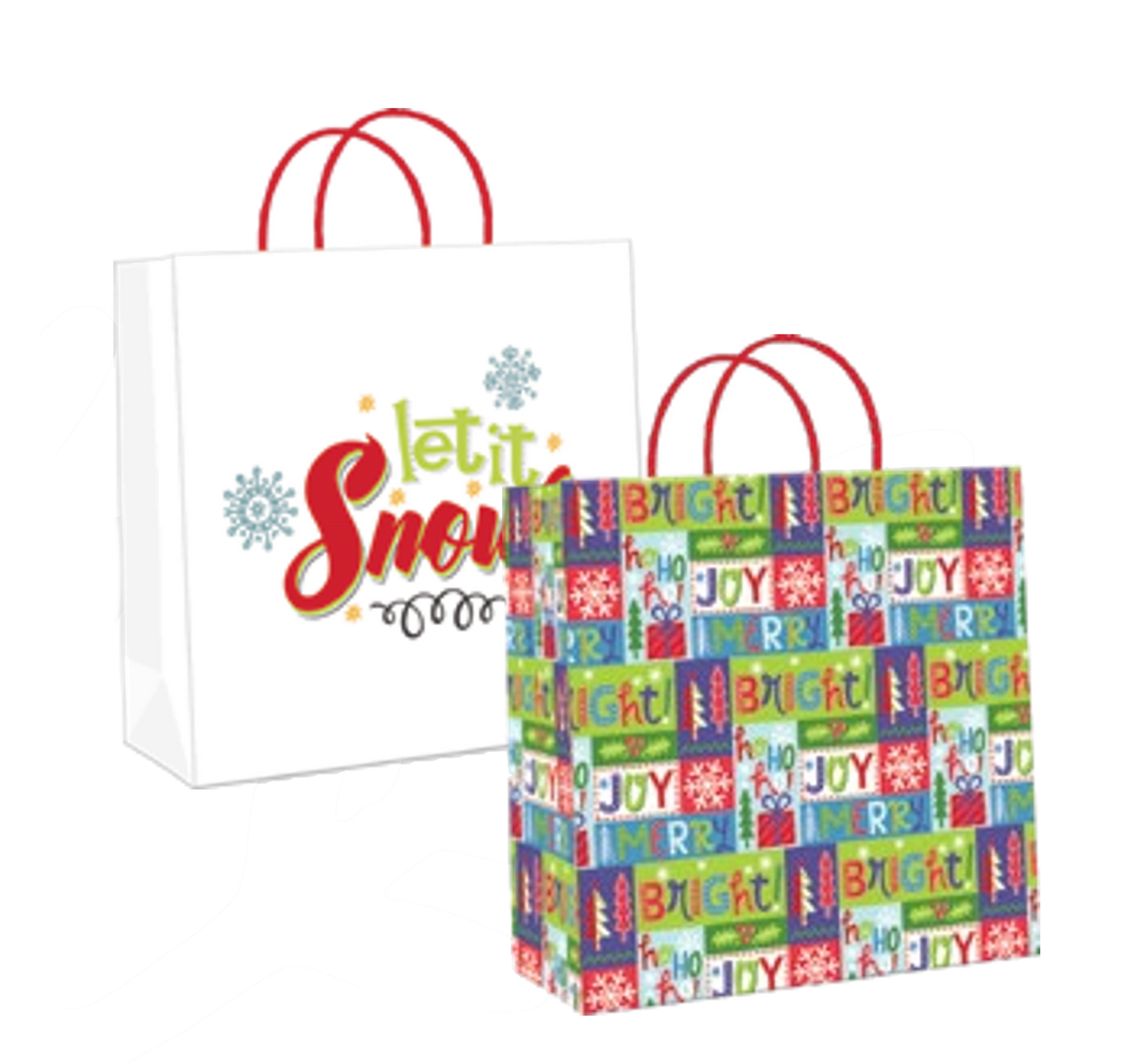Lot de 2 grands sacs cadeaux en kraft -