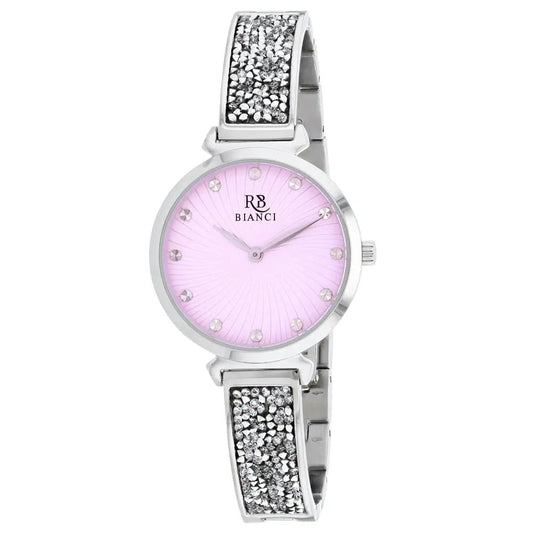 Roberto Bianci women's stainless steel watch with pink dial and crystal-studded bracelet on Tampa Home & Garden Store