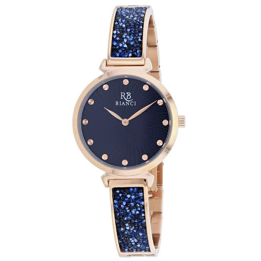 Roberto Bianci Billare Women's Watch with blue dial and rose-gold case crystal blue bracelet on Tampa Home & Garden Store