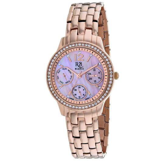 Roberto Bianci Valentini pink pearl watch with rose-gold bracelet and crystal bezel on Tampa Home & Garden Store