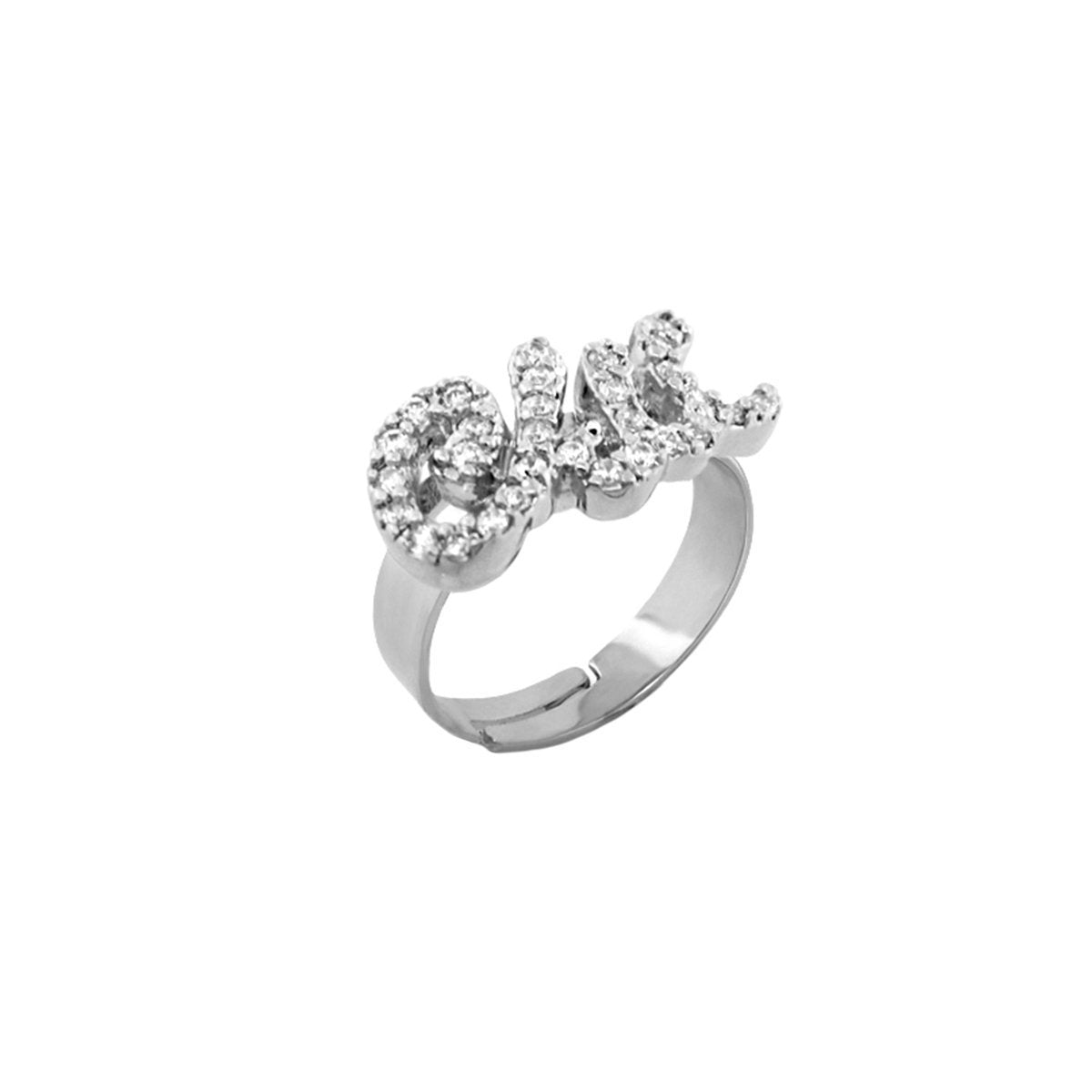 Ring with chic on top, silver-tone band encrusted with clear stones, by Lauren G Adams on Tampa Home & Garden Store