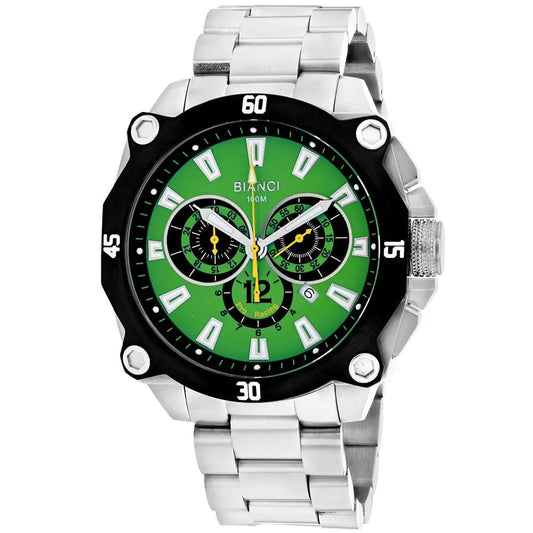 Roberto Bianci Enzo stainless steel bracelet watch with green dial and black bezel on Tampa Home & Garden Store