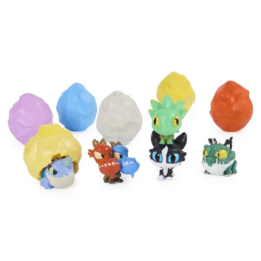 DreamWorks Dragons Crystal Realm collectible dragon figurines with colorful crystal rocks on Tampa Home & Garden Store