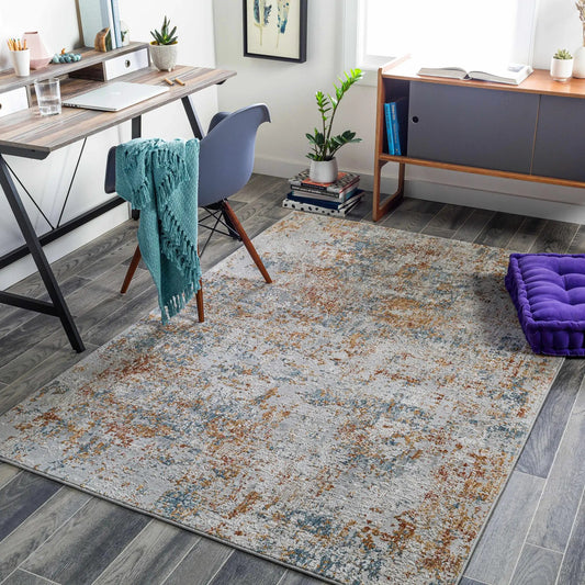 Rocklea Textured Luxe Area Rug Contemporary by Boutique Rugs in gray-blue with speckled texture on Tampa Home & Garden Store