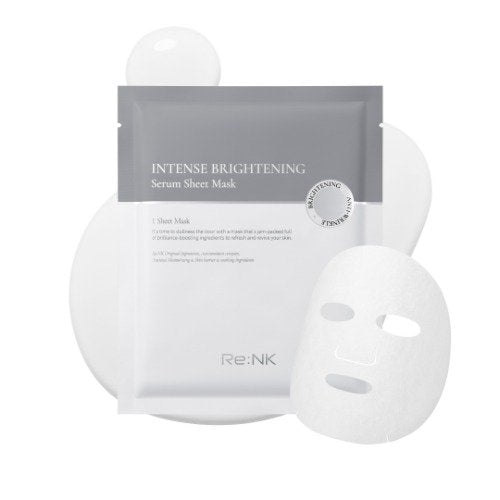 Re:NK Intense Brightening Serum Sheet Mask by Seoulia; gray and white pouch with white sheet masks, 27ml x10 on Tampa Home & Garden Store