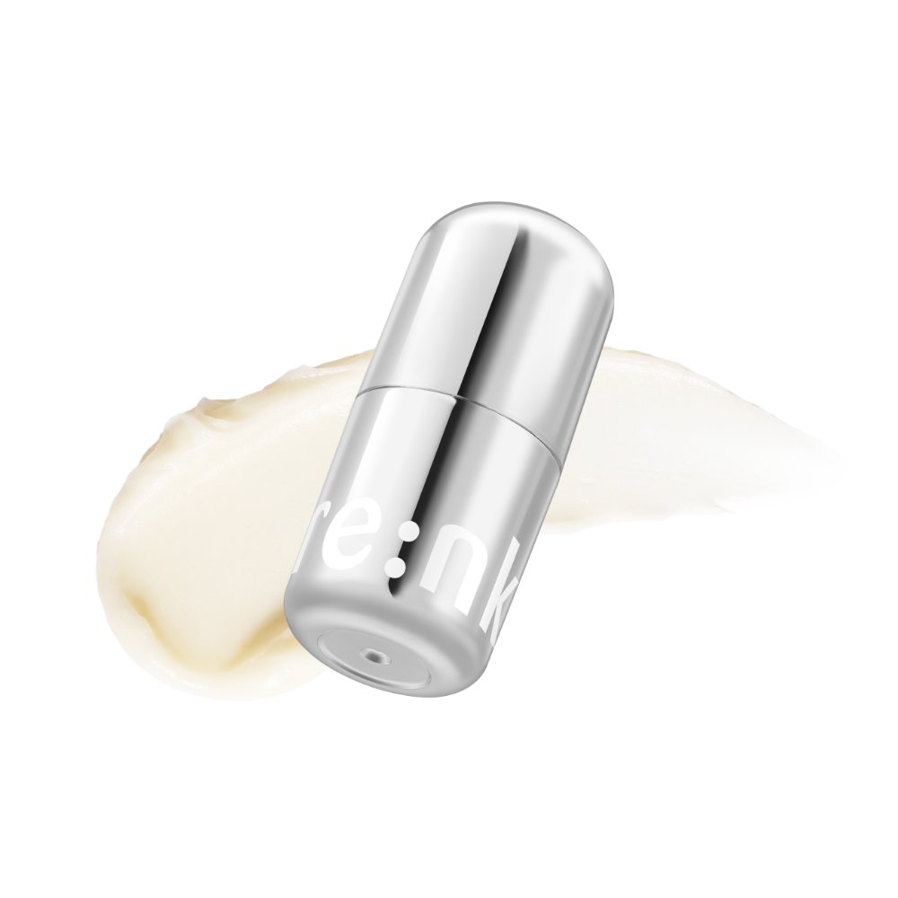 lip balm Re:NK Lip Treatment Balm Edition 5g Seoulia, silver tube, beige swatch on Tampa Home & Garden Store