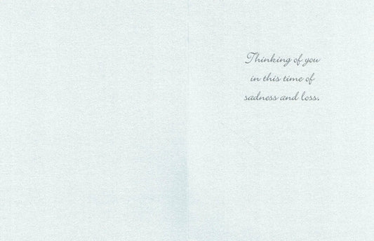Notion Card Sympathy Card Single White Lily with gray textured backdrop and script on Tampa Home & Garden Store