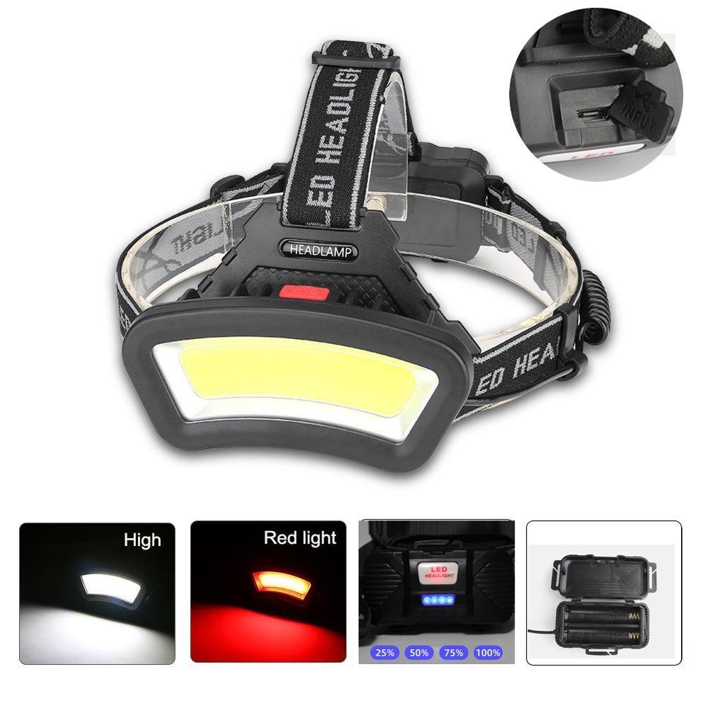 Stevvex Rechargeable USB Headlamp with adjustable floodlight, waterproof, 500m range on Tampa Home & Garden Store