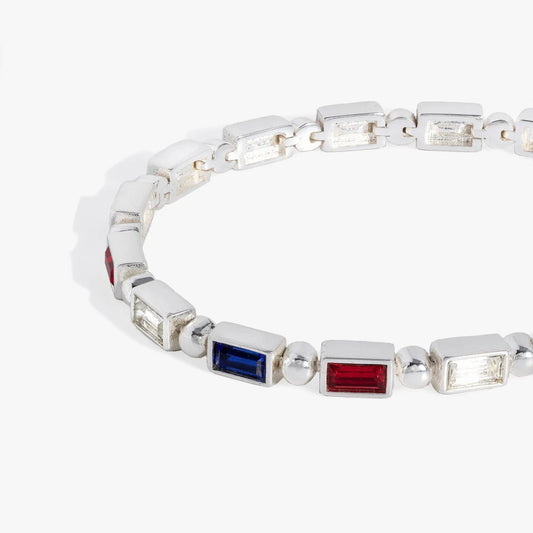 Bracelet Red White and Blue Baguette Bolo by Alex and Ani with blue and red stones on Tampa Home & Garden Store