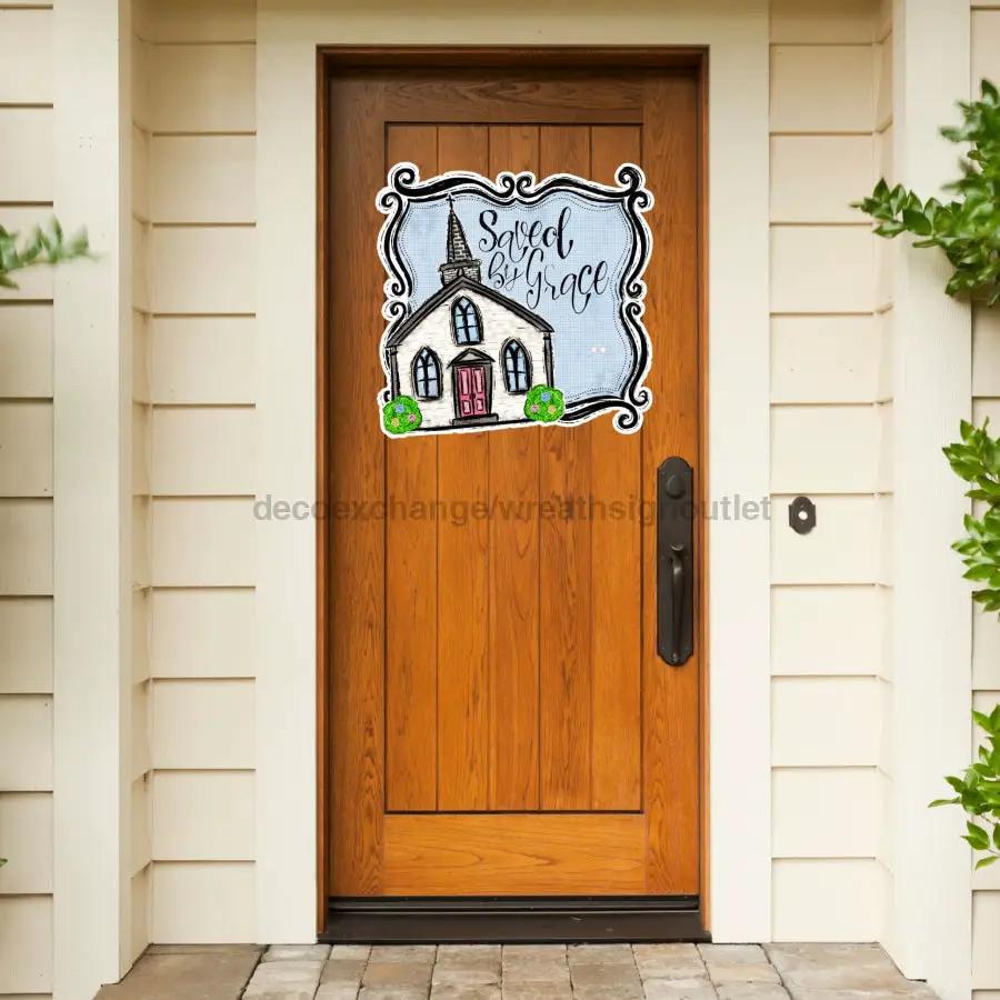 Religious Door Hanger, Church Sign, Cut Bow Holes, wood sign, DECOE-W-903447, 22" Door Hanger - Tampa Home & Garden Store