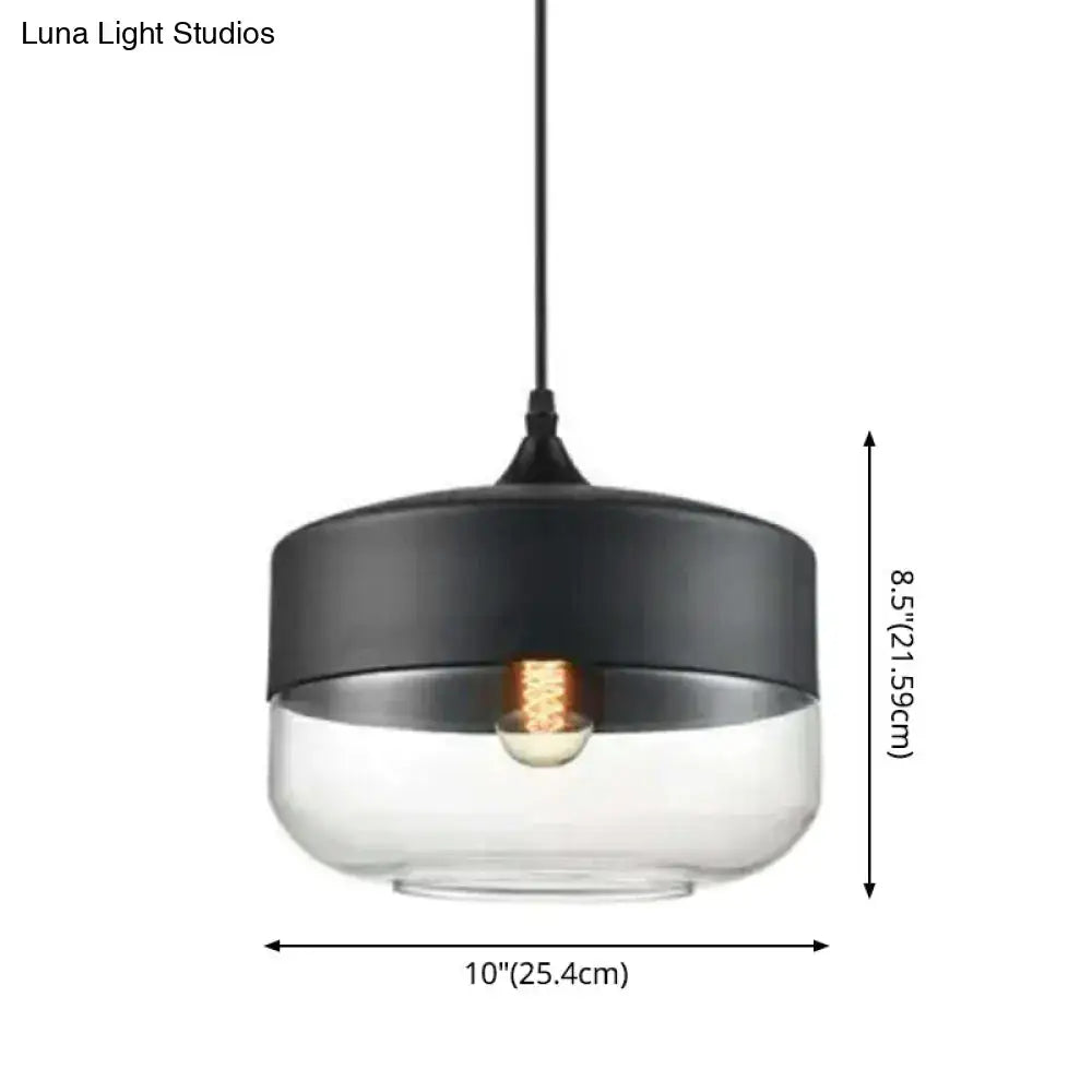 1 Light Pendant Lighting Retro Industrial Style Glass Pendant Ceiling Lights for Restaurant