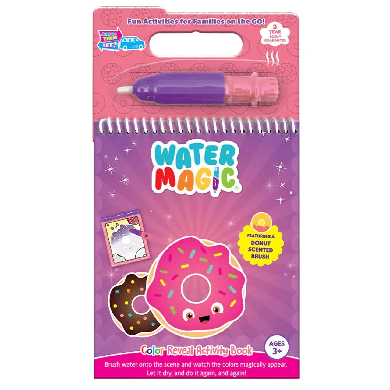Water Magic Color Reveal Activity Book Donut with purple water pen and donut scented brush on Tampa Home & Garden Store