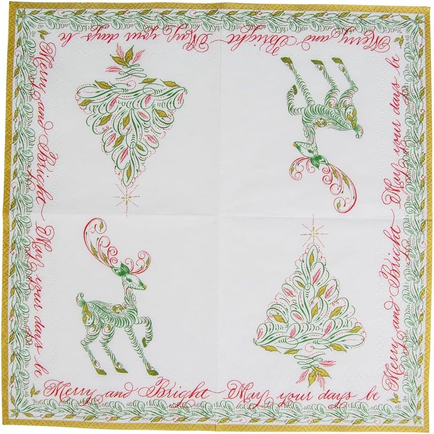 Christmas Calligraphy Paper Cocktail Napkins