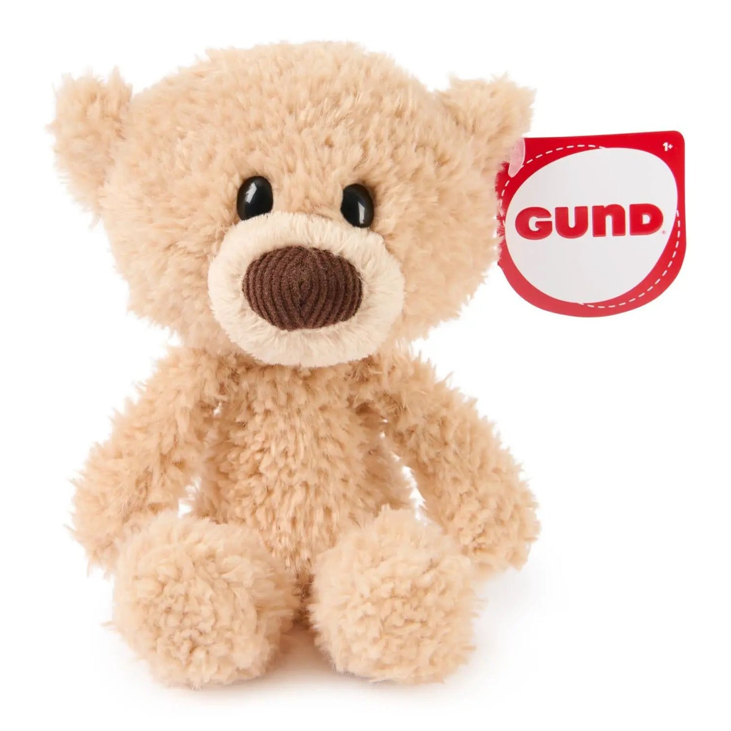 Toothpick Teddy Bear plush tan fur, black eyes, brown stitched nose; GUND tag visible on Tampa Home & Garden Store