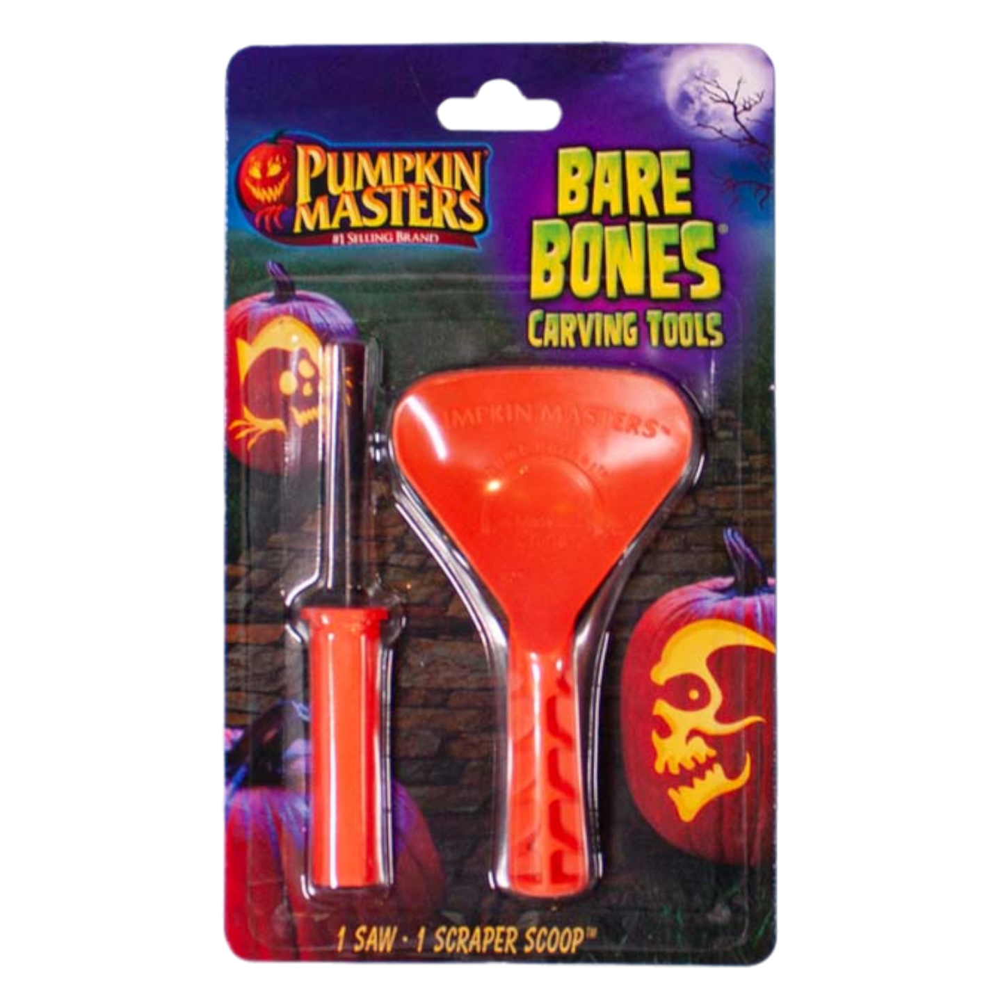Pumpkin Masters Bare Bones carving tools set with orange handles, 1 saw, 1 scraper scoop on Tampa Home & Garden Store
