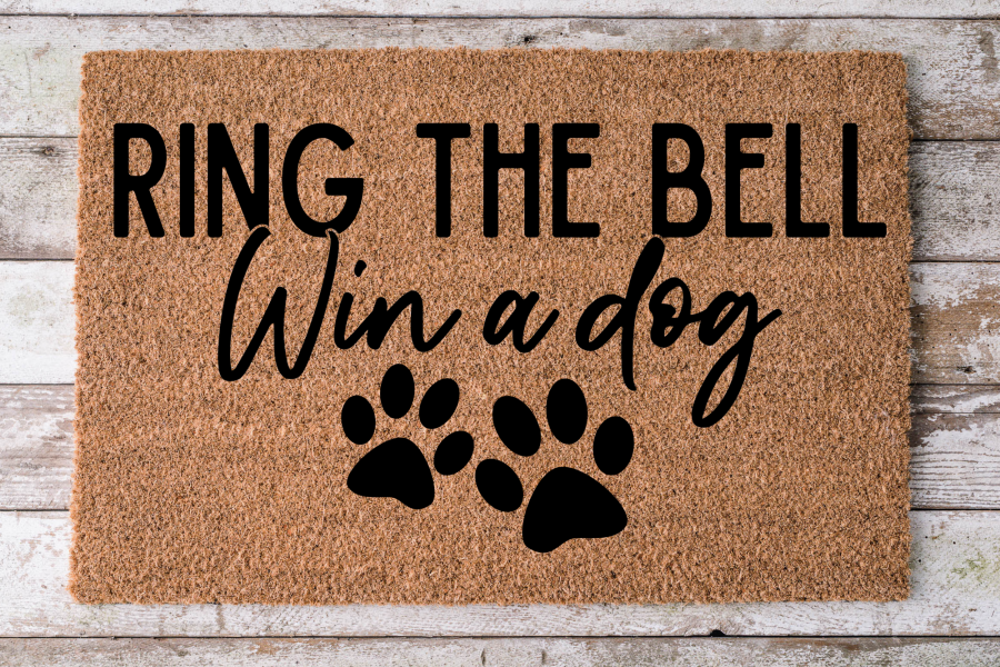 Ring Bell Win Dog - Funny Door Mat - 30x18" Coir Door Mat - DECOE-CM-022