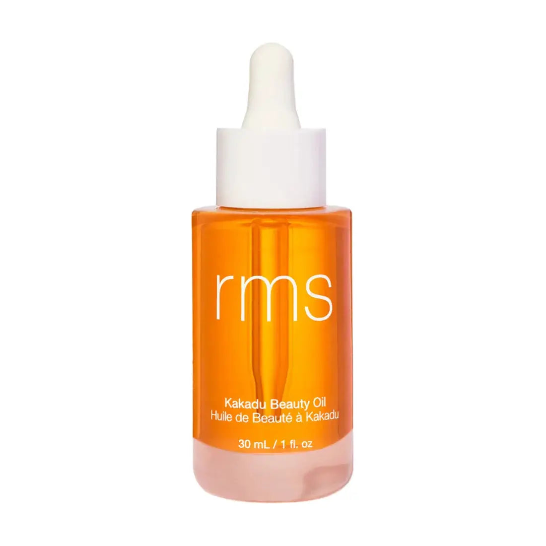 RMS Kakadu Beauty Oil bottle with white dropper cap, amber glass, 30 mL / 1 oz on Tampa Home & Garden Store