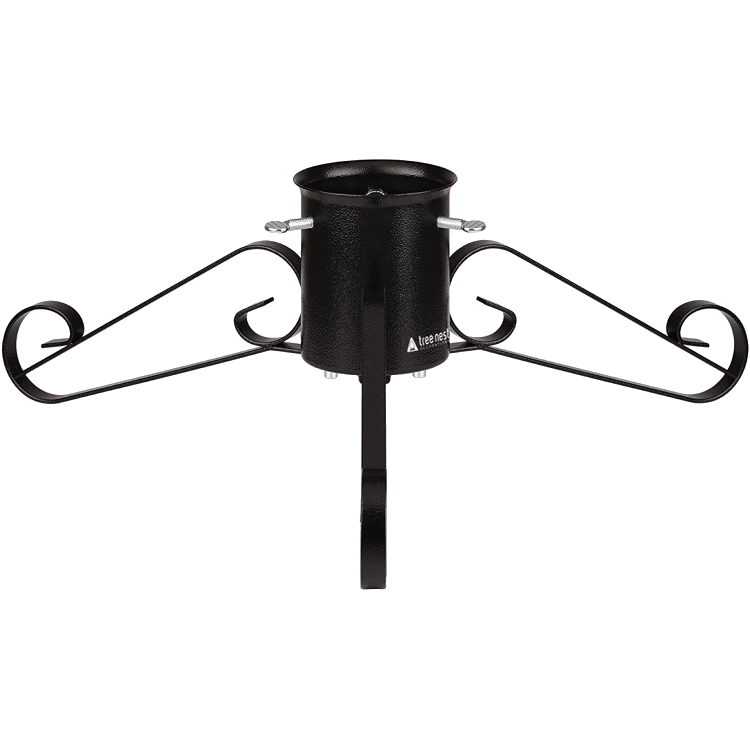 Grace Tree Stand Medium Black for Christmas Trees, metal with curled side arms on Tampa Home & Garden Store
