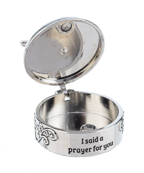 I Said a Prayer for You Prayer Box Charm, silver-tone hinged keepsake with inscription on Tampa Home & Garden Store