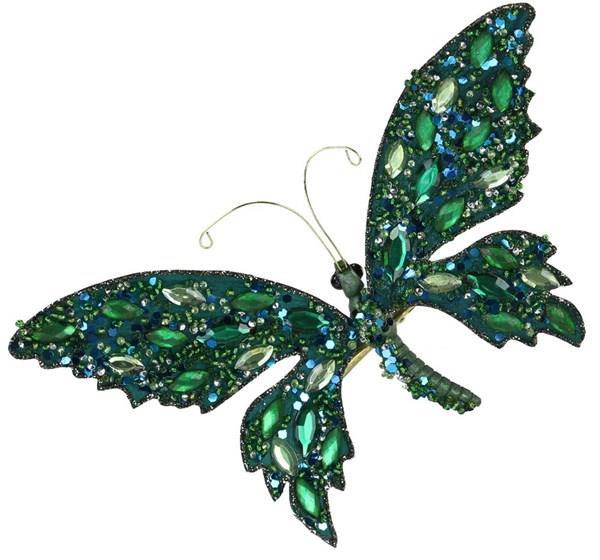 Paon perlé à pince papillon