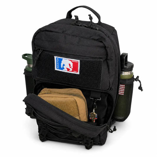 Rougarou Compact Tactical Backpack by SquatchSurvivalGear black nylon with patch pockets Tampa on Tampa Home & Garden Store