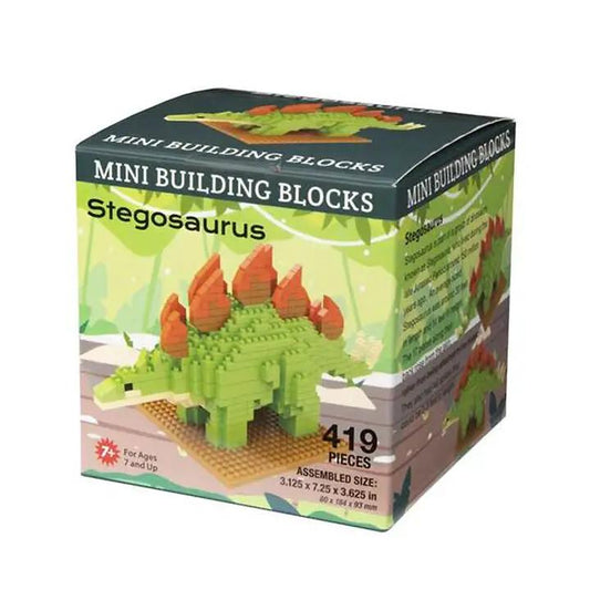 Mini Building Blocks Stegosaurus kit green dinosaur built from 419 pieces construction toy on Tampa Home & Garden Store