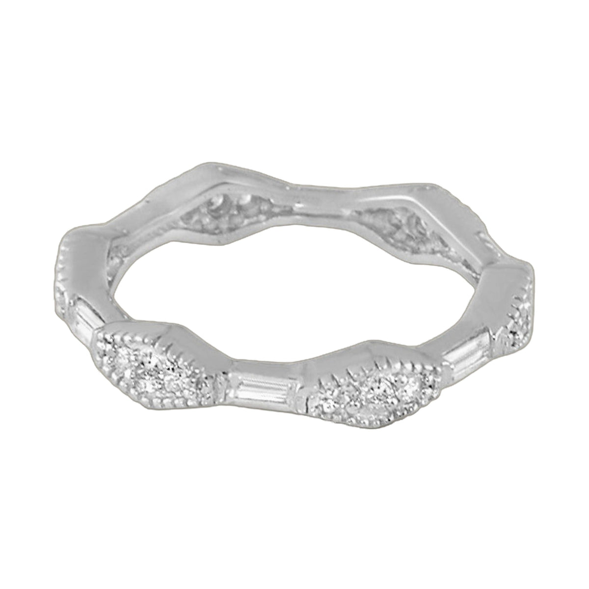 Pave sterling silver eternity ring by Lauren G Adams with a textured, wavy pave band on Tampa Home & Garden Store