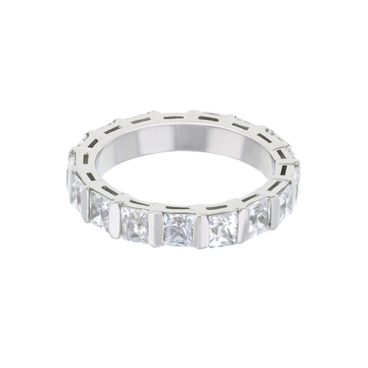 925 Eternity Band ring by Lauren G Adams in sterling silver with princess-cut stones on Tampa Home & Garden Store