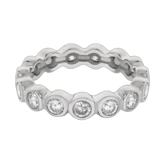 925 Eternity Band โ Bezel Round, Lauren G Adams sterling silver ring with bezel-set round stones on Tampa Home & Garden Store