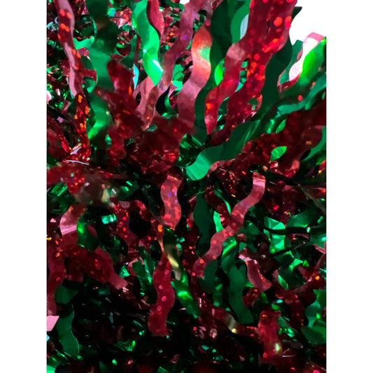 Red and Green Holographic Garland Wavy Cut 3ply - Tampa Home & Garden Store