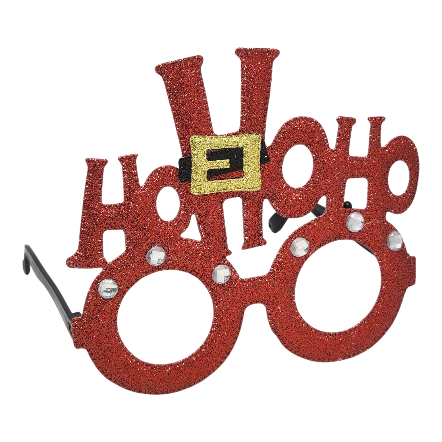 Christmas Decorator Eyeglasses Ho Ho Ho glittery red frame with rhinestones on Tampa Home & Garden Store