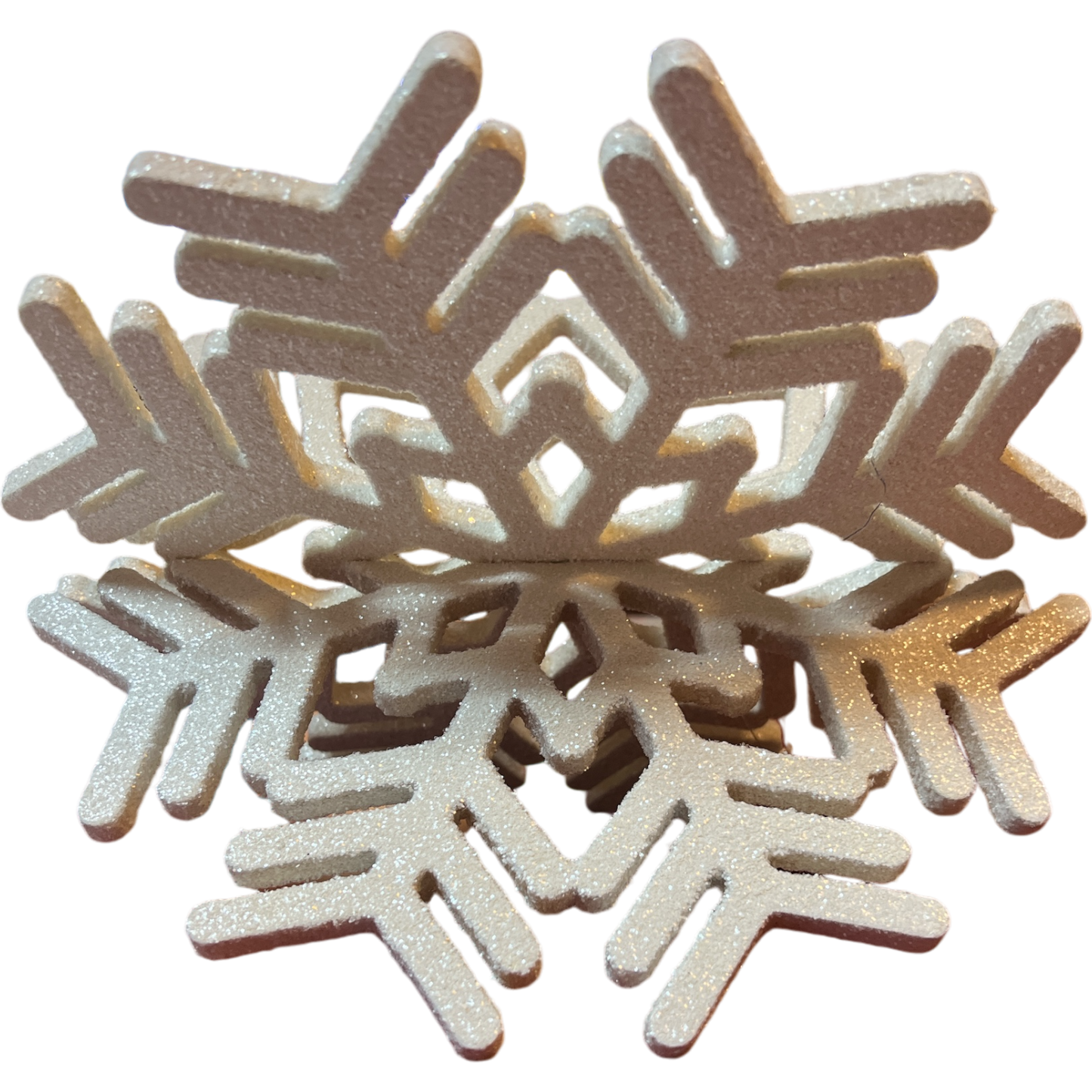 Copos de nieve de madera brillantes grandes