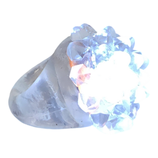 Led Bling Ring blue crystal cluster close-up jewelry accessory on Tampa Home & Garden Store