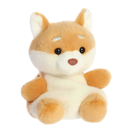 Keiko Shiba Inu Palm Pal plush toy tan and white fur with black eyes on Tampa Home & Garden Store