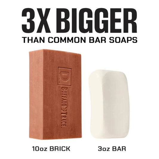Big Bourbon Soap brick and 3oz bar duo, Duke Cannon, oak barrel scent on Tampa Home & Garden Store