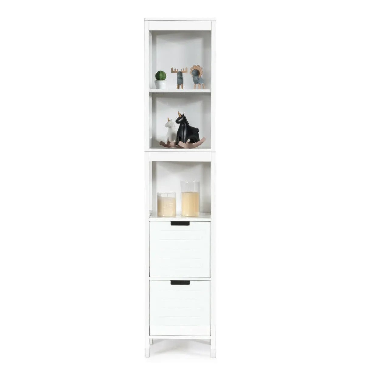 5-Tier Multifunctional Bathroom Floor Cabine Storage with 2 Drawers - Tampa Home & Garden Store