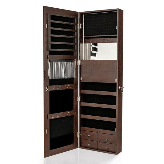 DirectDeals 4-drawer multipurpose storage cabinet in dark wood for lighted vanity storage on Tampa Home & Garden Store