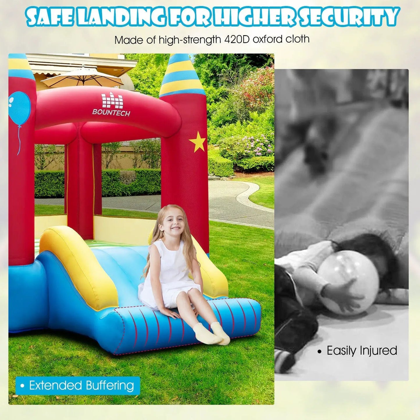 Inflatable Kids Bounce Castle with 480W blower, red BOUNTECH arches DirectDeals on Tampa Home & Garden Store