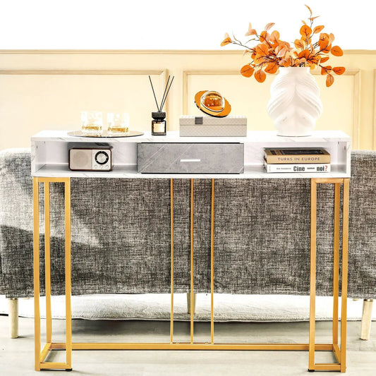 Narrow Long Sofa Table for Living Room-White - Tampa Home & Garden Store