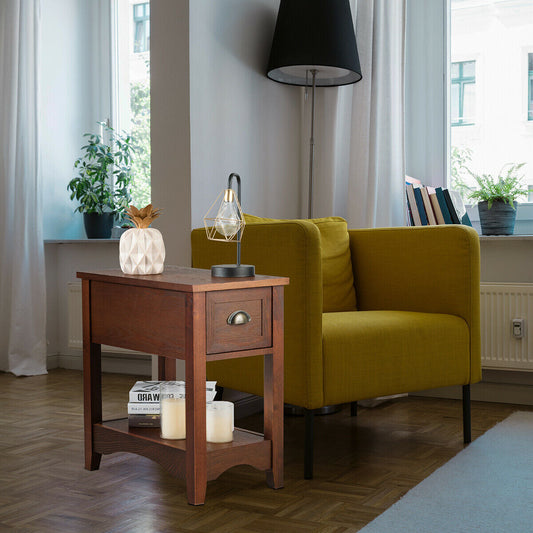 Contemporary Chair Side End Table Compact Table with Drawer Nightstand - Tampa Home & Garden Store