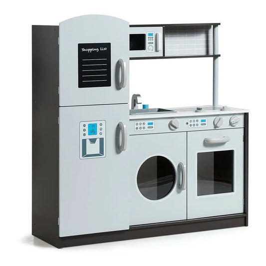 Kids Pretend Kitchen Set with Cooking Sounds featuring fridge, microwave, sink, stove and oven on Tampa Home & Garden Store